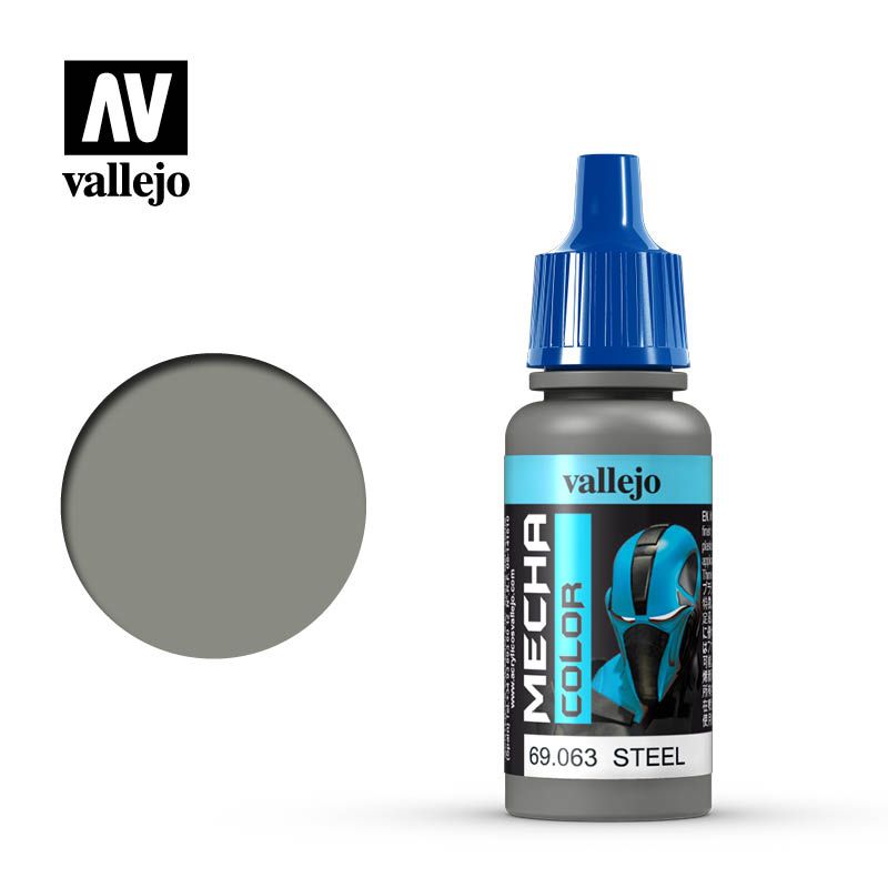 Vallejo Mecha Colour - Steel 17ml Acrylic Paint (AV69063) - Good Games