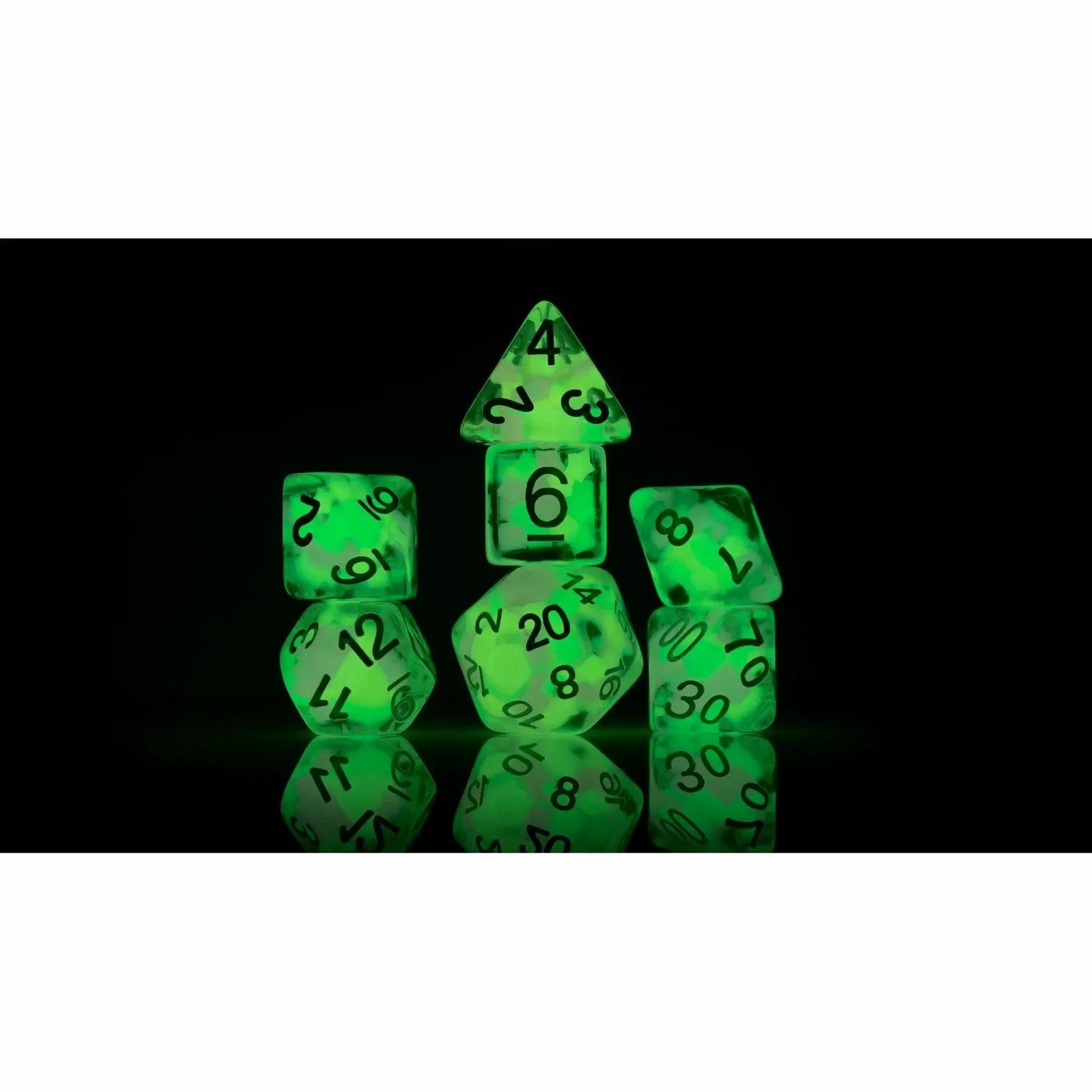 Sirius Dice - Melon Ball Glowworm Dice Set 7 - Good Games