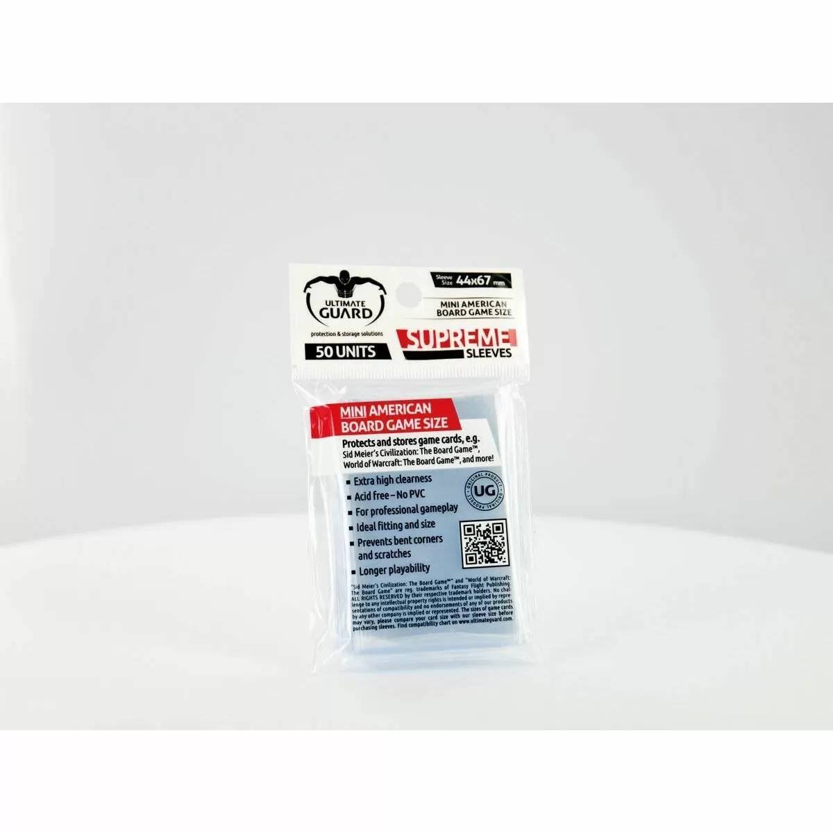 Ultimate Guard Supreme Sleeves For Board Game Cards Mini American (50) - Good Games