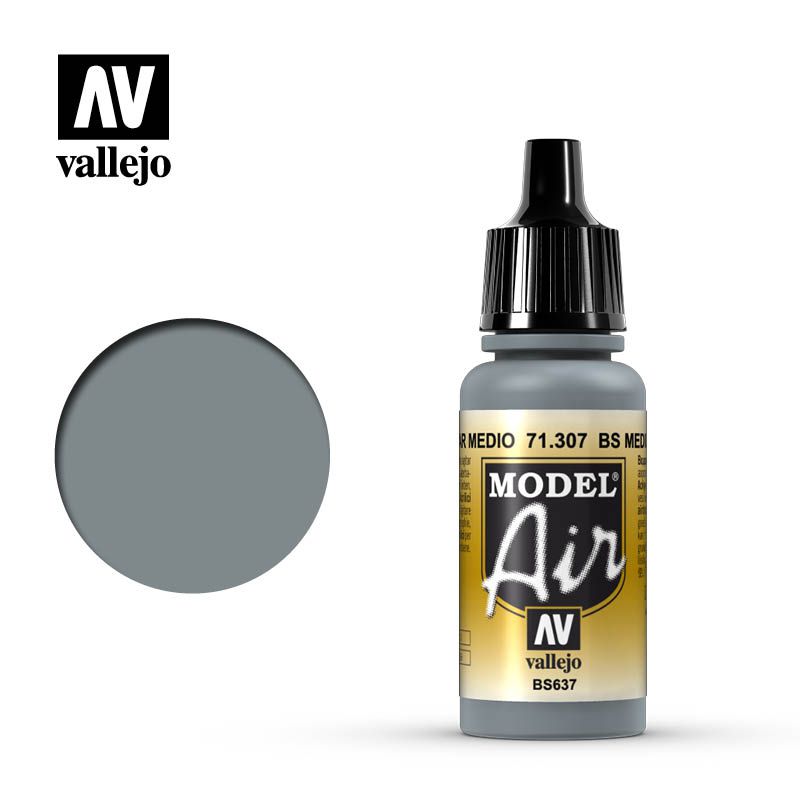 Vallejo Model Air - Bs Medium Sea Grey 17ml Acrylic Paint (AV71307) - Good Games