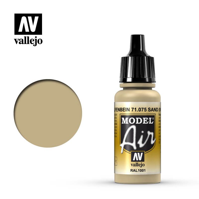 Vallejo Model Air - Sand 17ml Acrylic Paint (Ivory) 17ml Acrylic Paint (AV71075) - Good Games