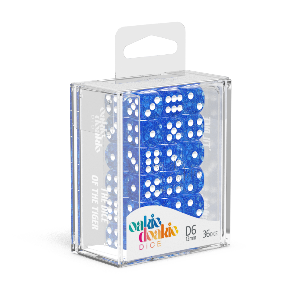 Oakie Doakie Dice - D6 12mm Speckled Blue (36) - Good Games