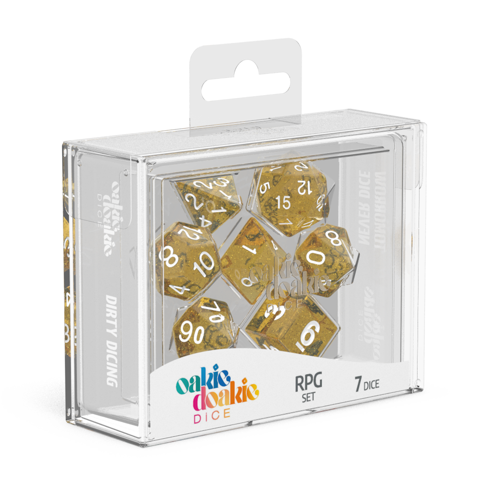 Oakie Doakie Dice - RPG Set Speckled Orange (7) - Good Games