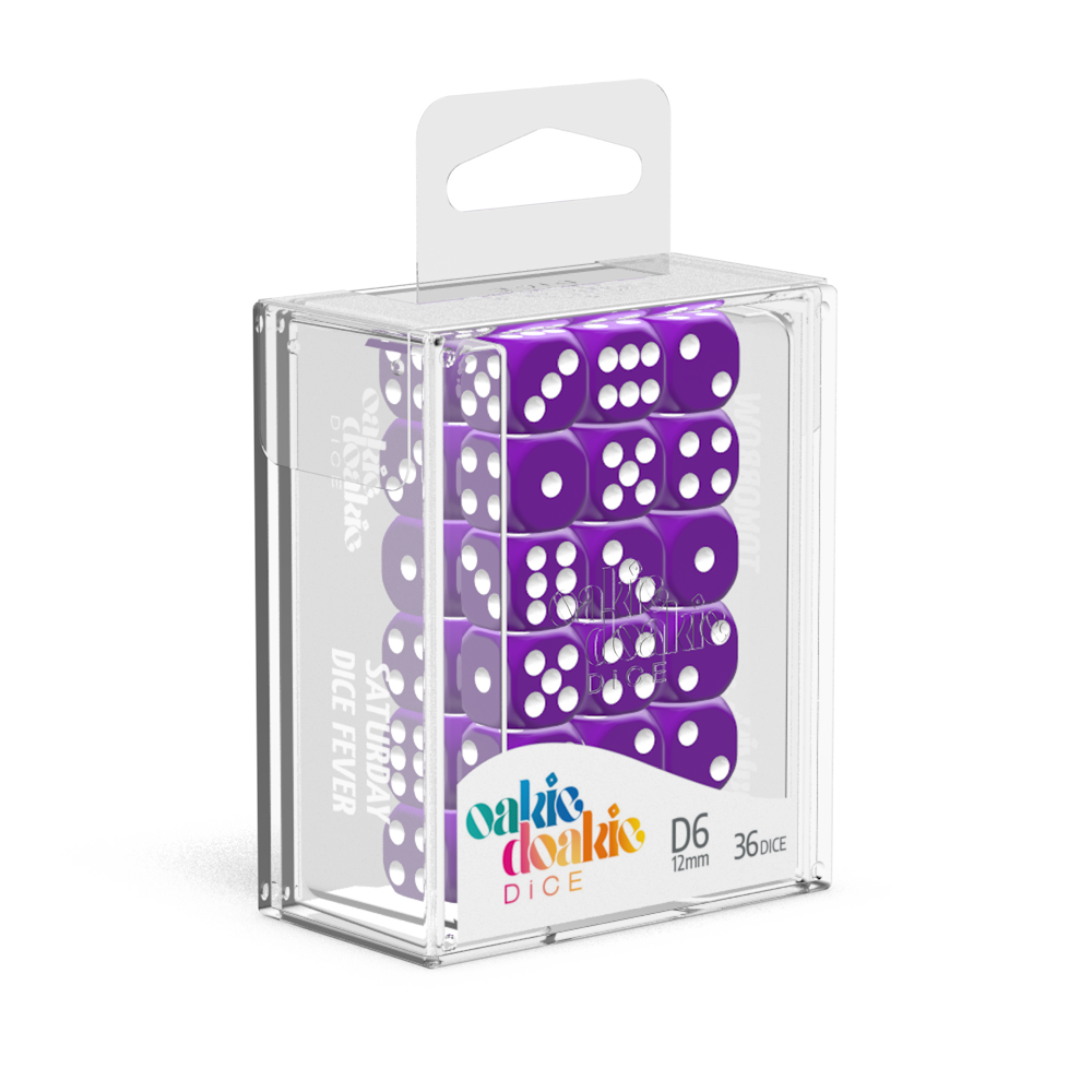 Oakie Doakie Dice - D6 12mm Solid Purple (36) - Good Games