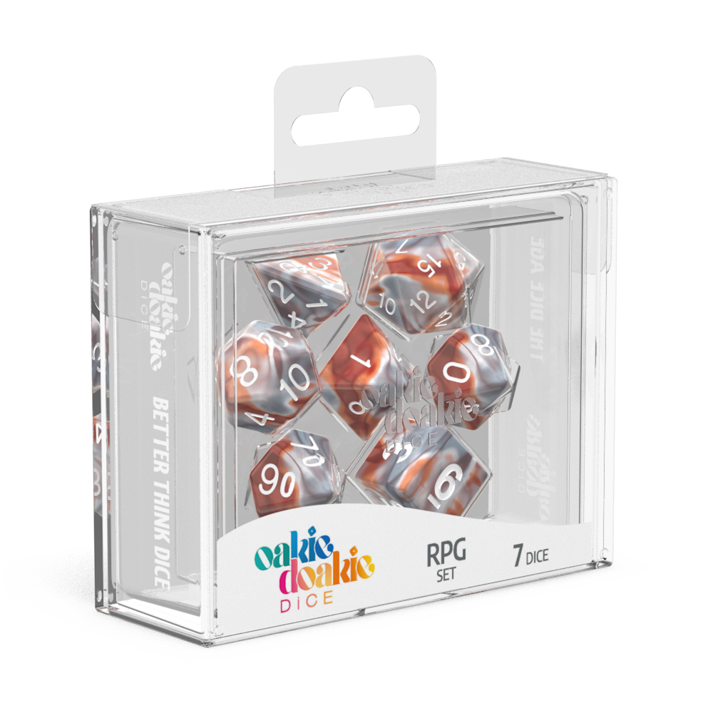 Oakie Doakie Dice - RPG Set Gemidice Silver-Rust (7) - Good Games