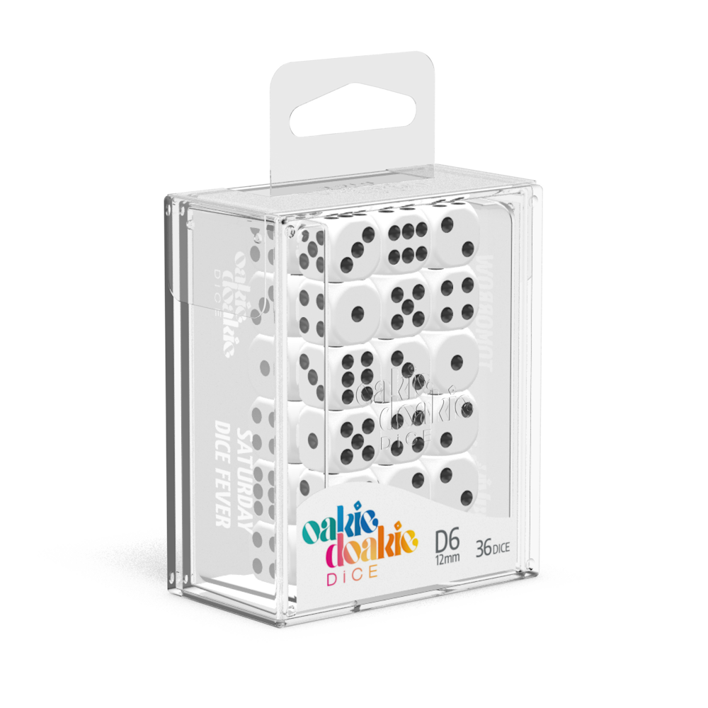 Oakie Doakie D6 12 Mm – Dés Bicolores En Lot De 36 – Boîte Rigide Compatible Ultimate Guard – Cadeau Ou Jeu
