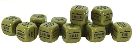 Bolt Action Order Dice Green (12) - Good Games