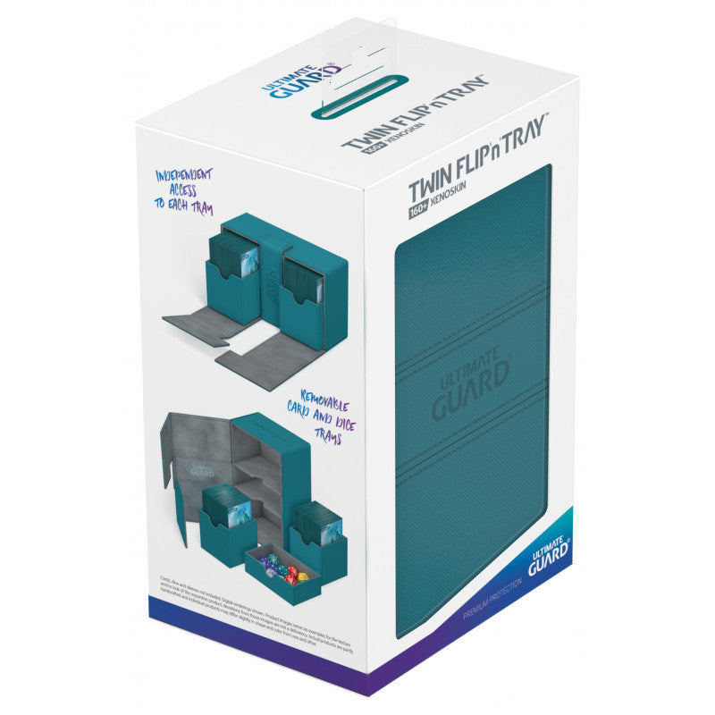 Ultimate Guard - Twin Flip N Tray Deck Case 160+ Standard Size Xenoskin Petrol Blue - Good Games