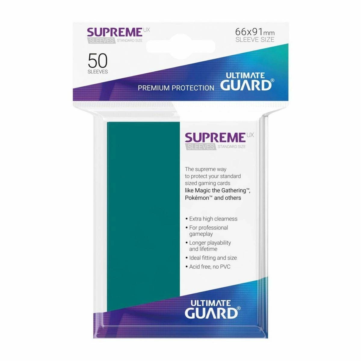 Ultimate Guard Supreme Ux Sleeves Standard Size Petrol Blue (50) - Good Games