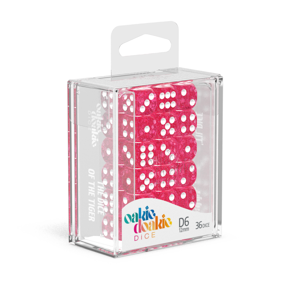 Oakie Doakie Dice - D6 12mm Speckled Pink (36) - Good Games