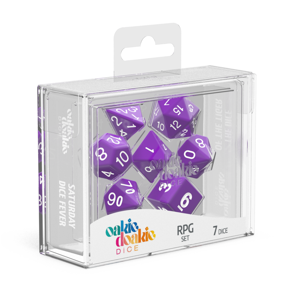 Oakie Doakie Dice - RPG Set Solid Purple (7) - Good Games