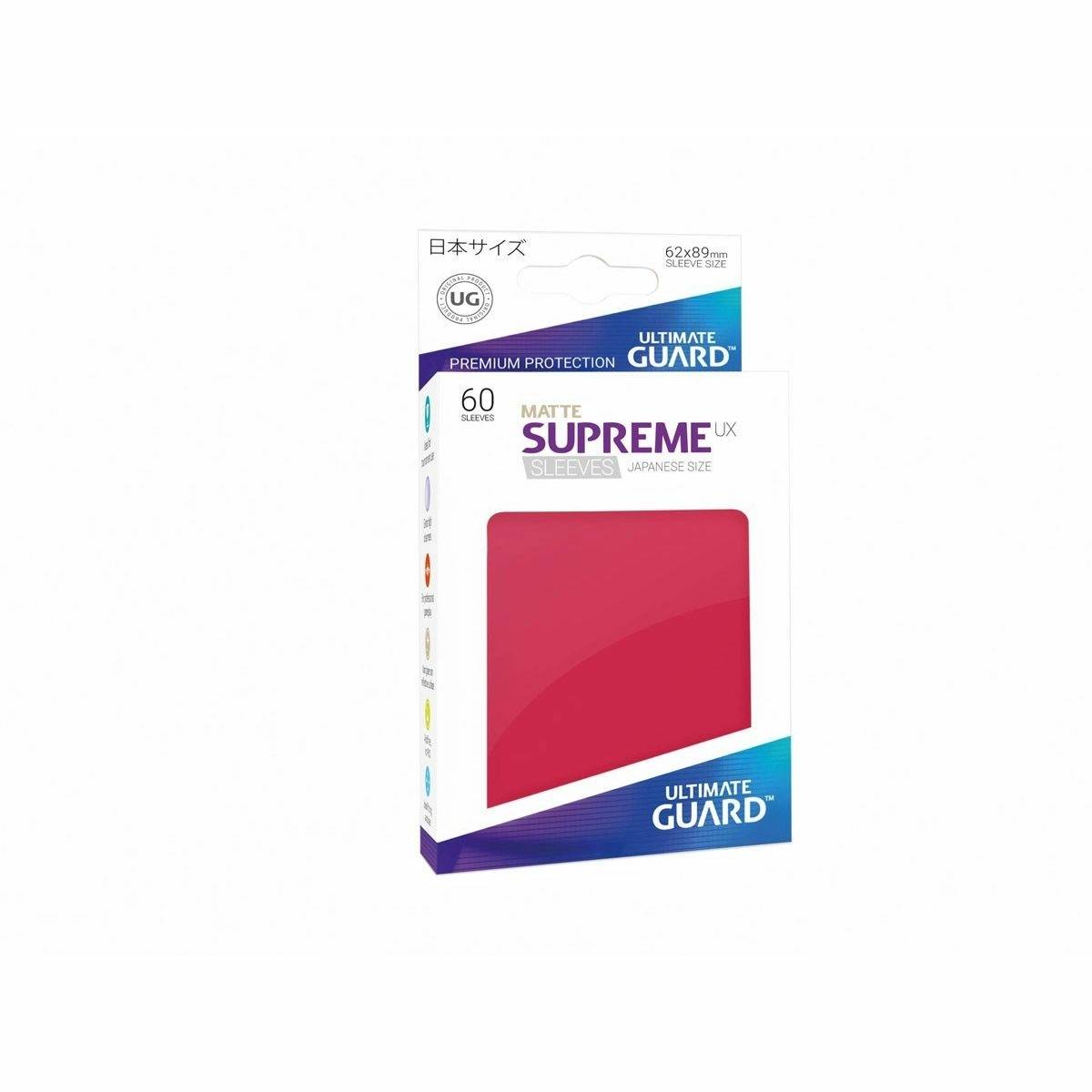 Ultimate Guard - Supreme UX Japanese Size Sleeves Matte Red (60) - Good Games