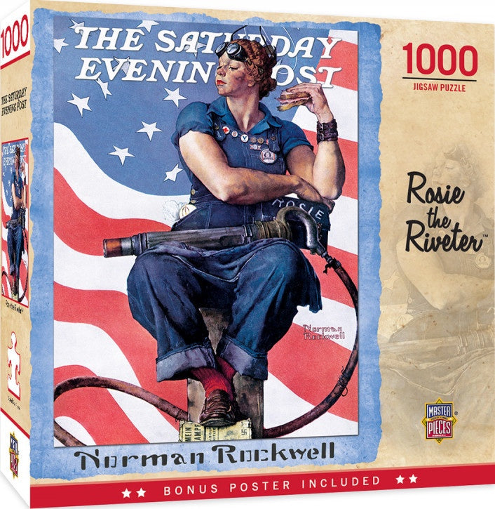MasterPieces - The Saturday Evening Post Norman Rockwell Rosie the Riveter 1000 Piece Jigsaw - Good Games