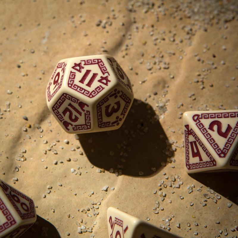 Q Workshop - Runequest Beige and Burgundy Dice Set - Good Games