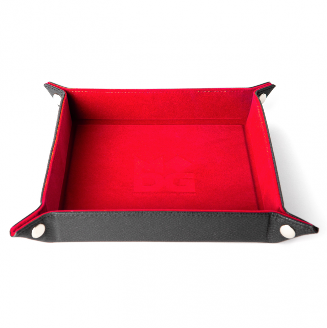 Metallic Dice Games - Velvet Folding Dice Tray - Red (10x10) - Good Games
