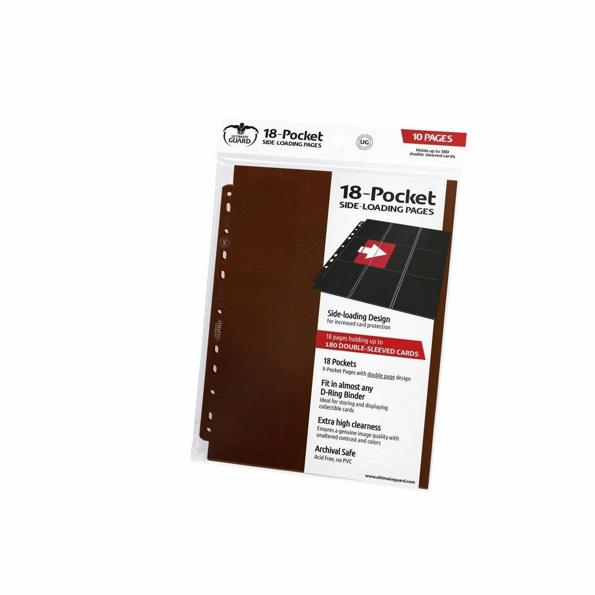 Ultimate Guard 18-Pocket Pages Side-Loading Brown - Good Games