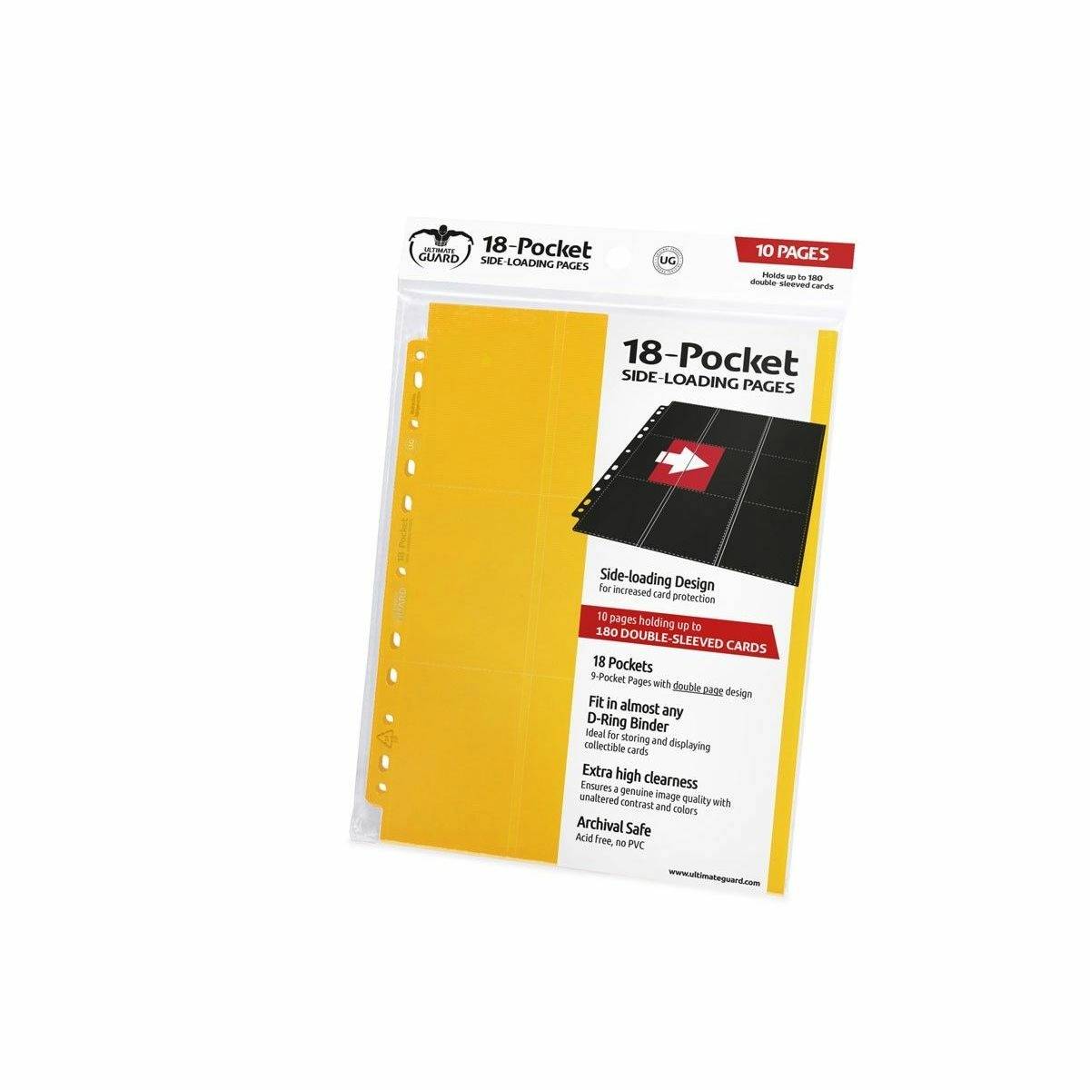 Ultimate Guard Folder 18-Pocket Pages Side-Loading Yellow - Good Games