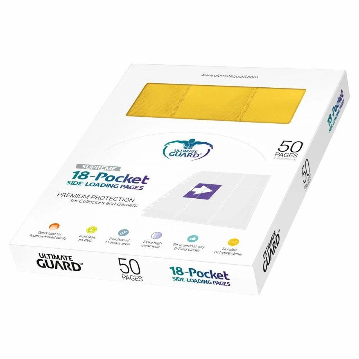 Ultimate Guard Folder 18-Pocket Pages Side-Loading Yellow (50) - Good Games