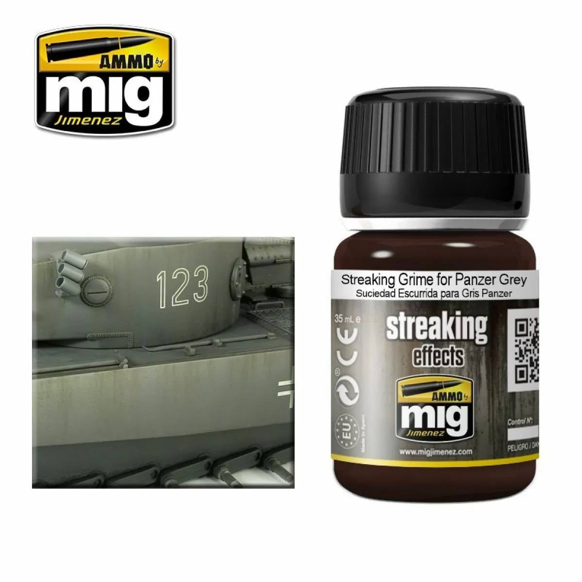 Ammo by MIG Enamel Streaking Effects Streaking Grime for Panzer Grey 35ml - Good Games