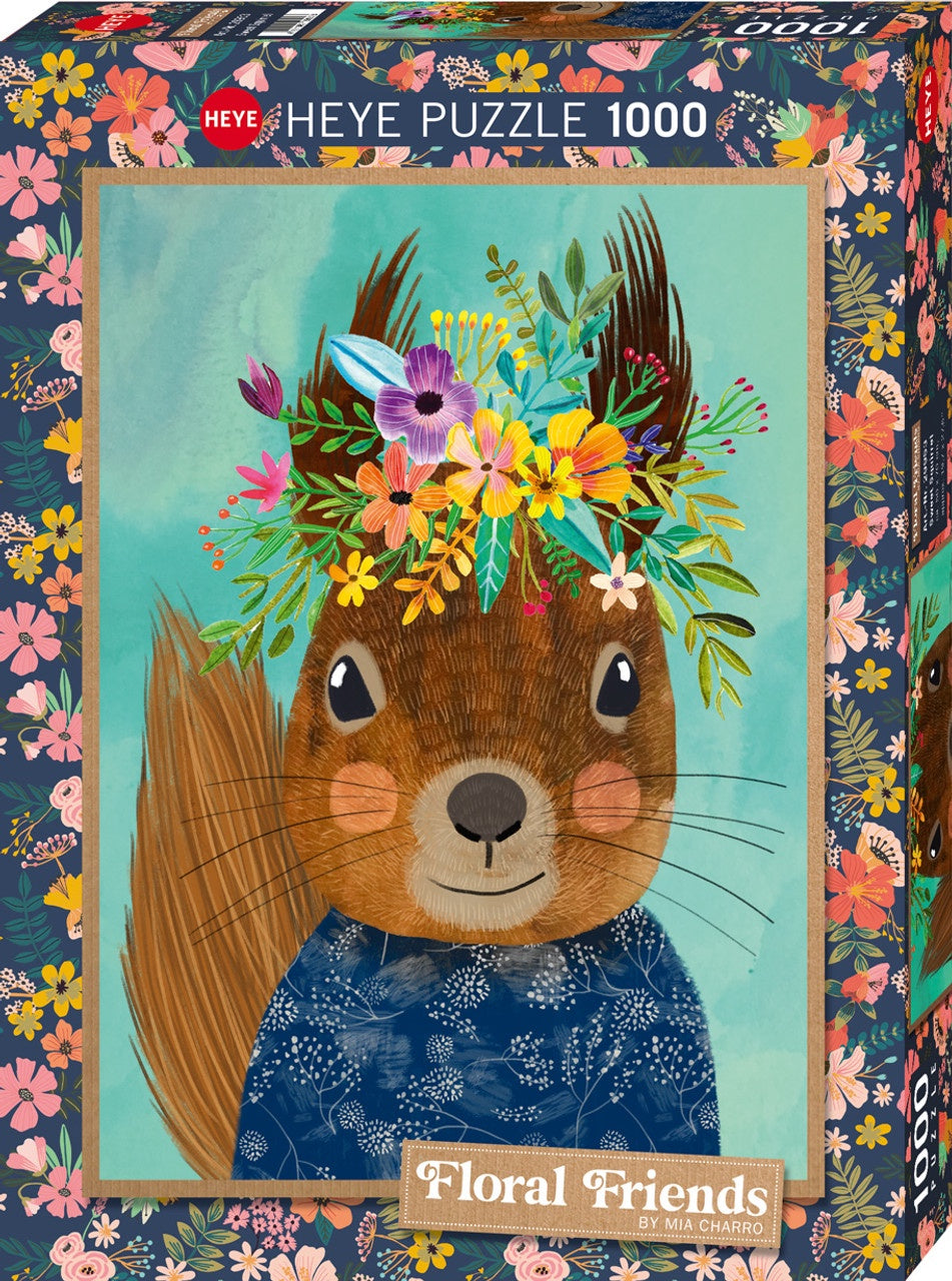 Heye - Floral Friends Squirrel 1000 Piece Jigsaw - Good Games