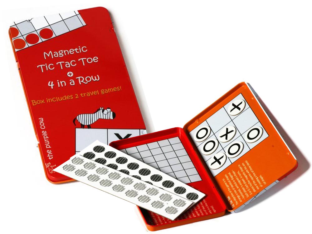Magnetic Games Tins - Magnetic Tic Tac Toe + 4 in a Row - Good Games