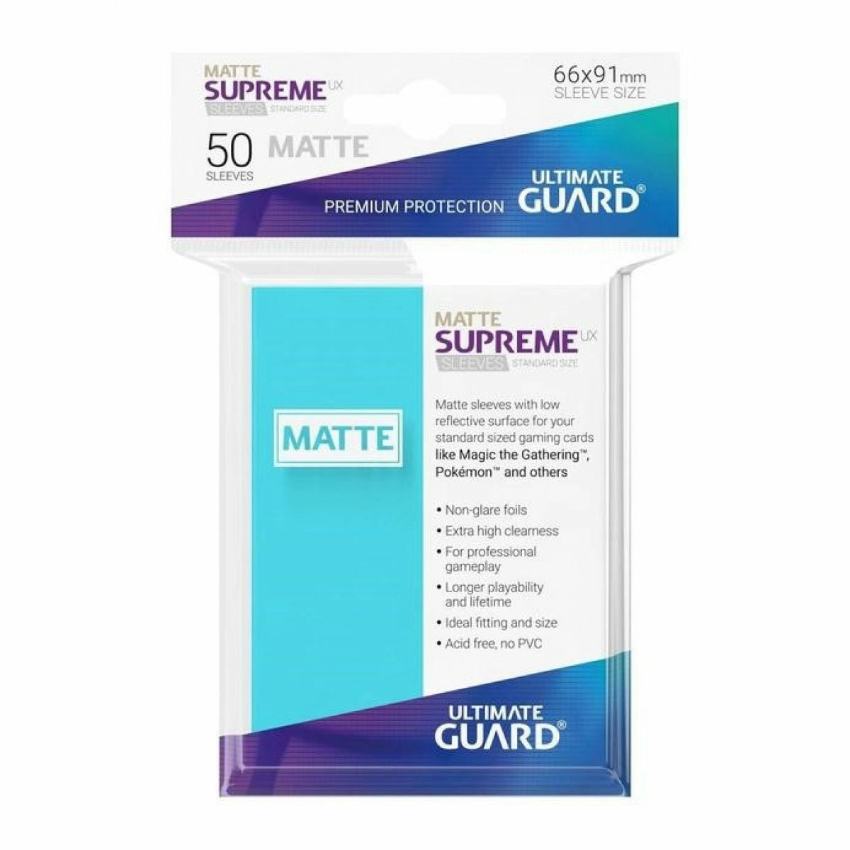 Ultimate Guard - Supreme UX Standard Sleeves Aquamarine (50) - Good Games