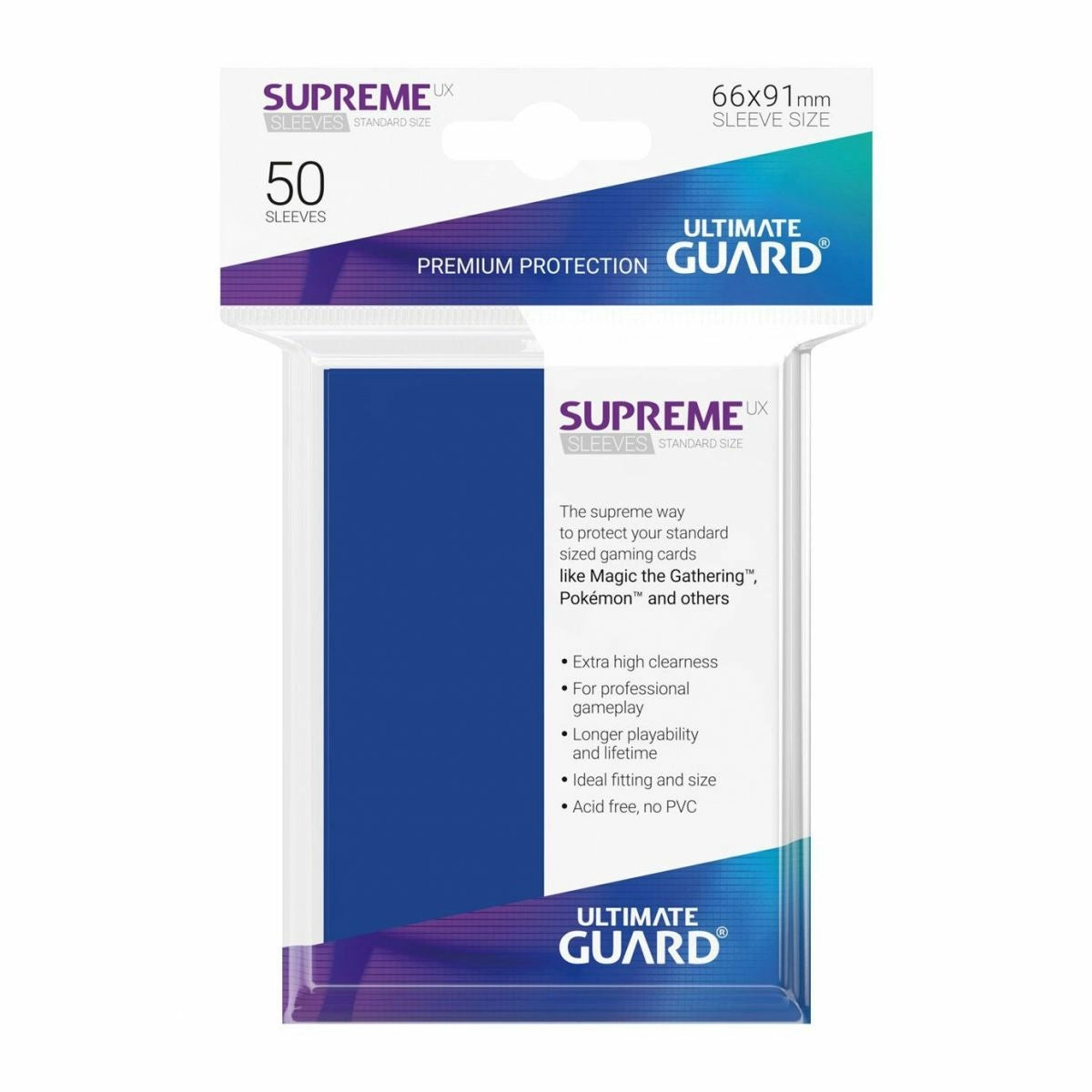 Ultimate Guard - Supreme UX Standard Sleeves Blue (50) - Good Games