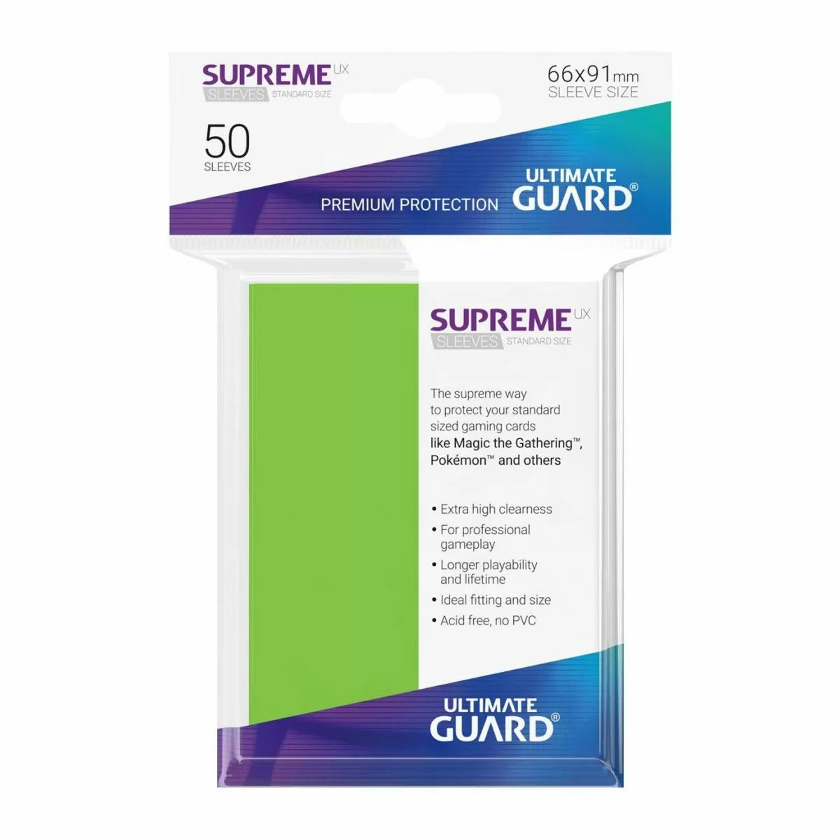 Ultimate Guard Supreme Ux Sleeves Standard Size Light Green (50) - Good Games