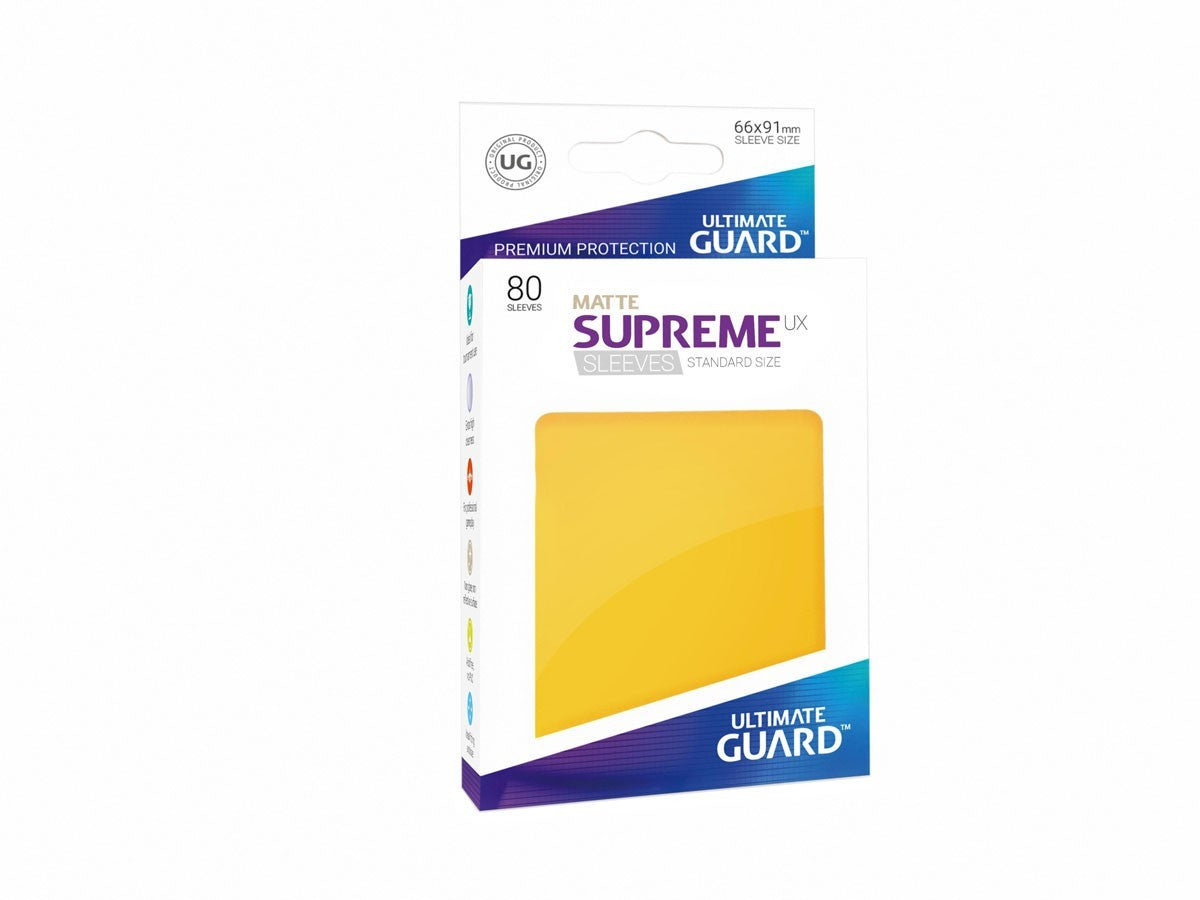 Ultimate Guard - Supreme UX Standard Sleeves Matte Yellow (80) - Good Games