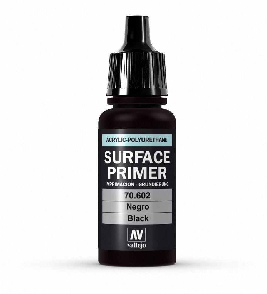 Vallejo Surface Primer 17ml Acrylic Paint - Black 70602 - Good Games