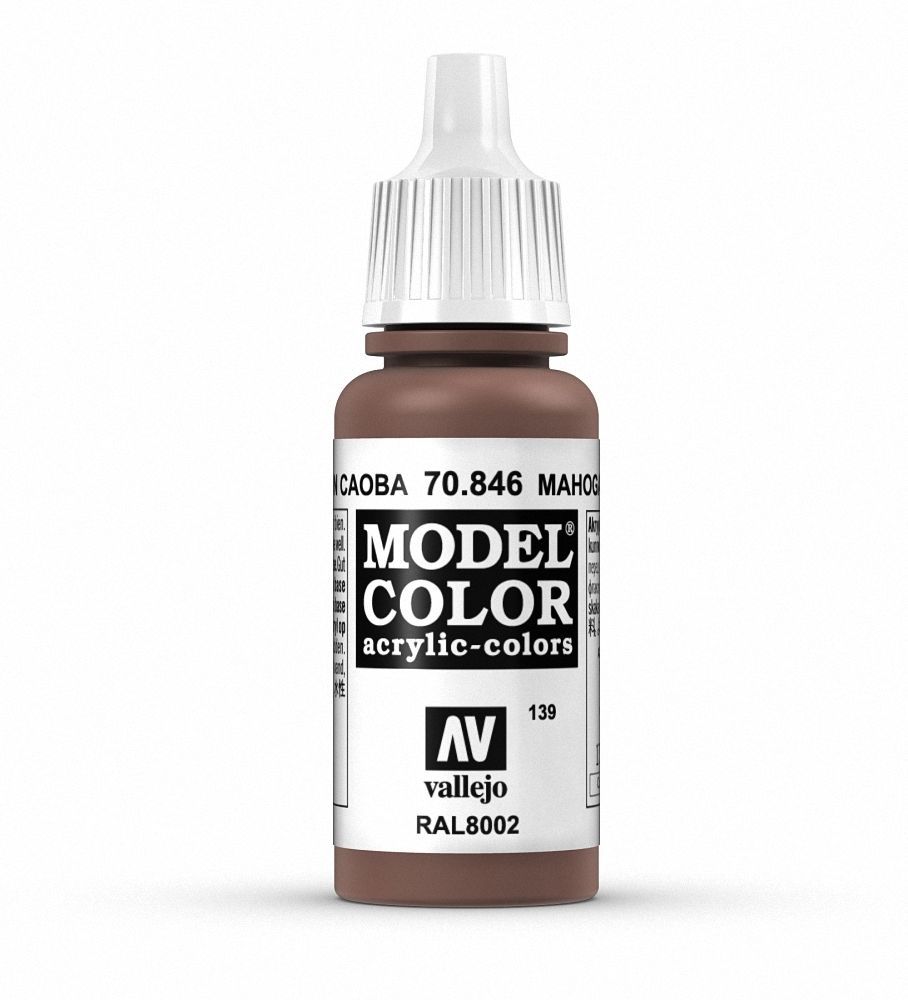 Vallejo Model Colour - Mahogany Brown 17ml Acrylic Paint (AV70846) - Good Games