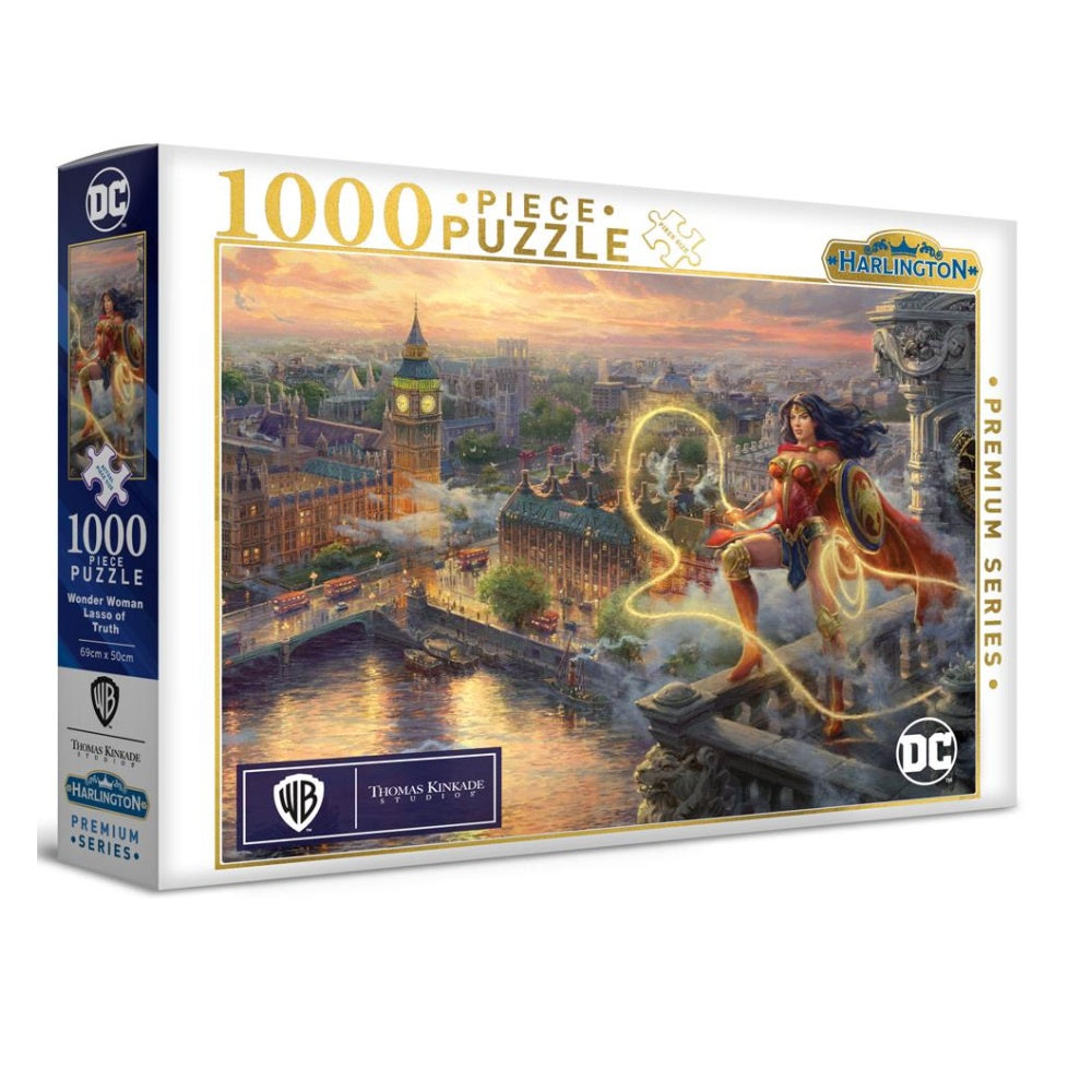 Harlington - Thomas Kinkade DC Comics Wonder Woman Lasso of Truth 1000 Piece Jigsaw - Good Games