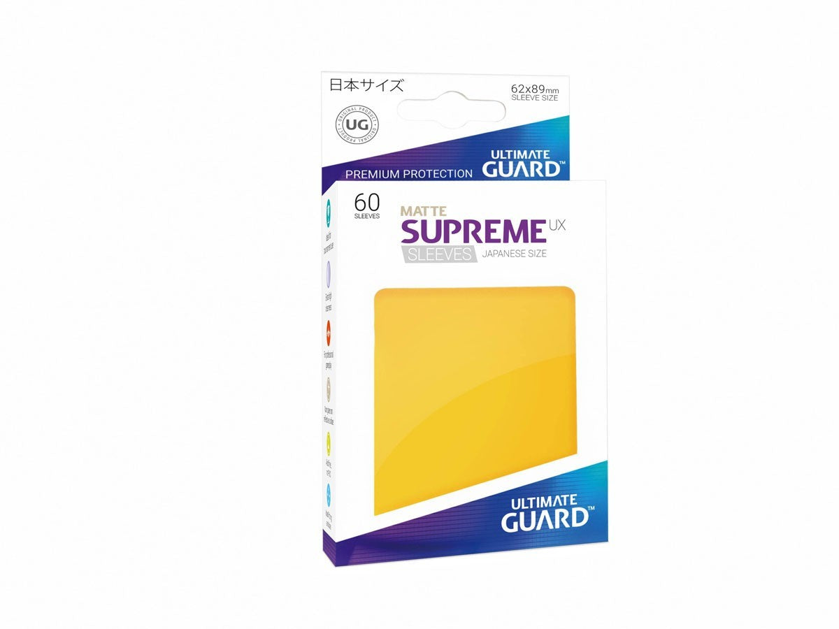 Ultimate Guard - Supreme UX Japanese Size Sleeves Matte Yellow (60) - Good Games