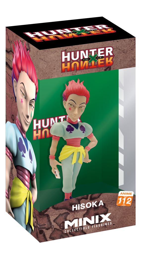 Front view of Minix Hisoka Morow figure with signature pose and outfit