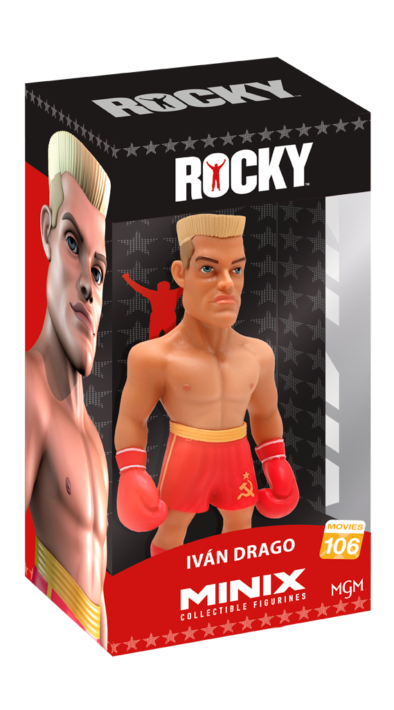 MINIX Rocky Ivan Drago figure of ivan drago in boxing attire on packaging box