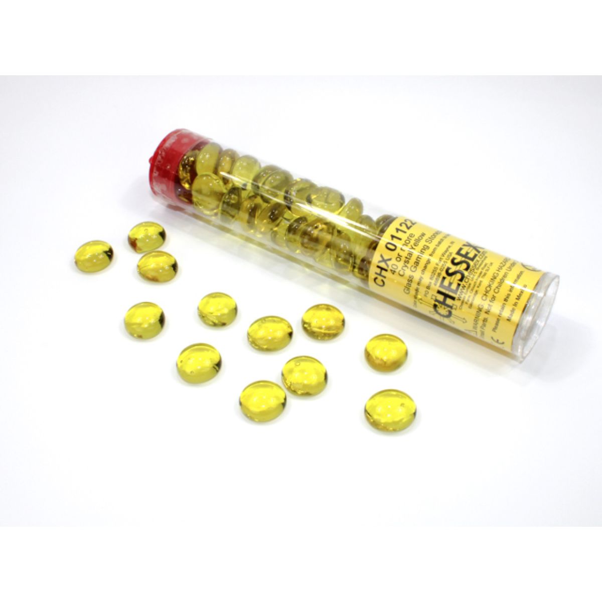 Chessex - CHX 01122 Translucent Yellow Glass Stones Tube - Good Games