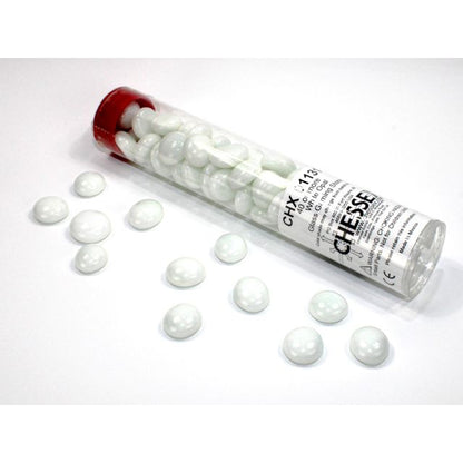 Chessex Opaque White Glass Stones Tube CHX 01131 - Good Games