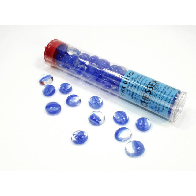 Catseye Dark Blue Glass Stones Tube