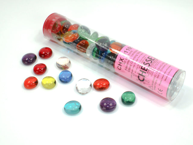 Chessex - CHX 01195 Translucent Assorted Colors Glass Stones Tube - Good Games