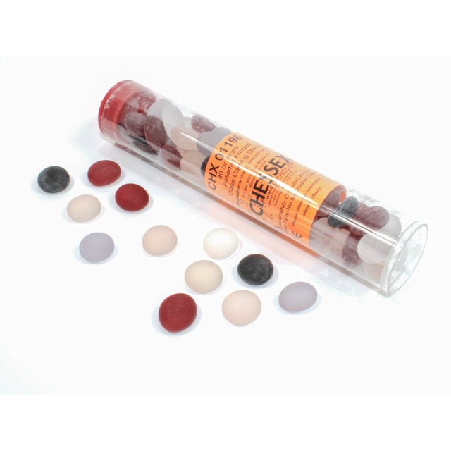 Chessex - CHX 01196 Frosted Assorted Colors Glass Stones Tube - Good Games