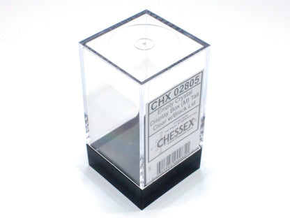 Chessex - Empty Crystal Display Box (Medium) Tall 1.5-Inch x 1.5-Inch x 2.75-Inch - Clear with Black Lid
