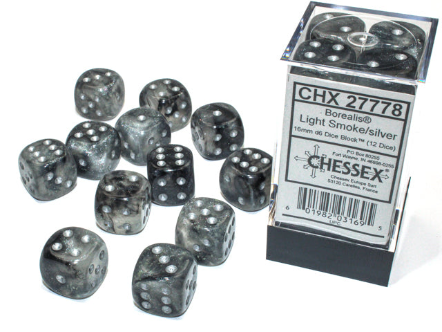 Chessex - Luminary 16mm D6 Set - Maple Light Smoke/silver - CHX 27778 - Good Games