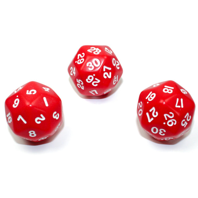 Chessex - CHX KOP06009 33mm d30 Opaque Red/white - Good Games