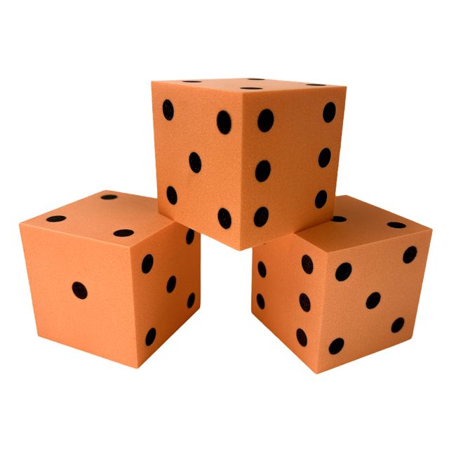 Chessex - CHX KOP10941 50mm Foam Square Cornered w/Pips Die Orange/black - Good Games