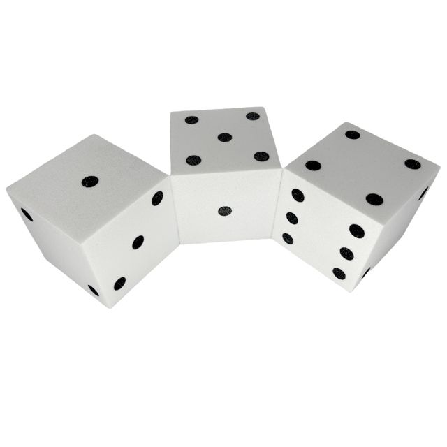 Chessex - CHX KOP10944 50mm Foam Square Cornered w/Pips Die White/black - Good Games