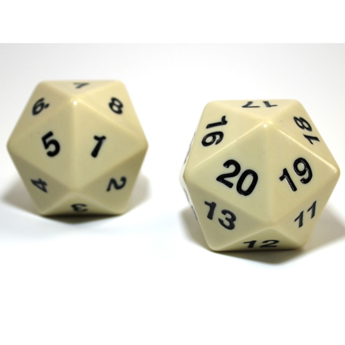 Chessex - CHX KOP11664 55mm Jumbo d20 Opaque Ivory w/black Countdown die - Good Games