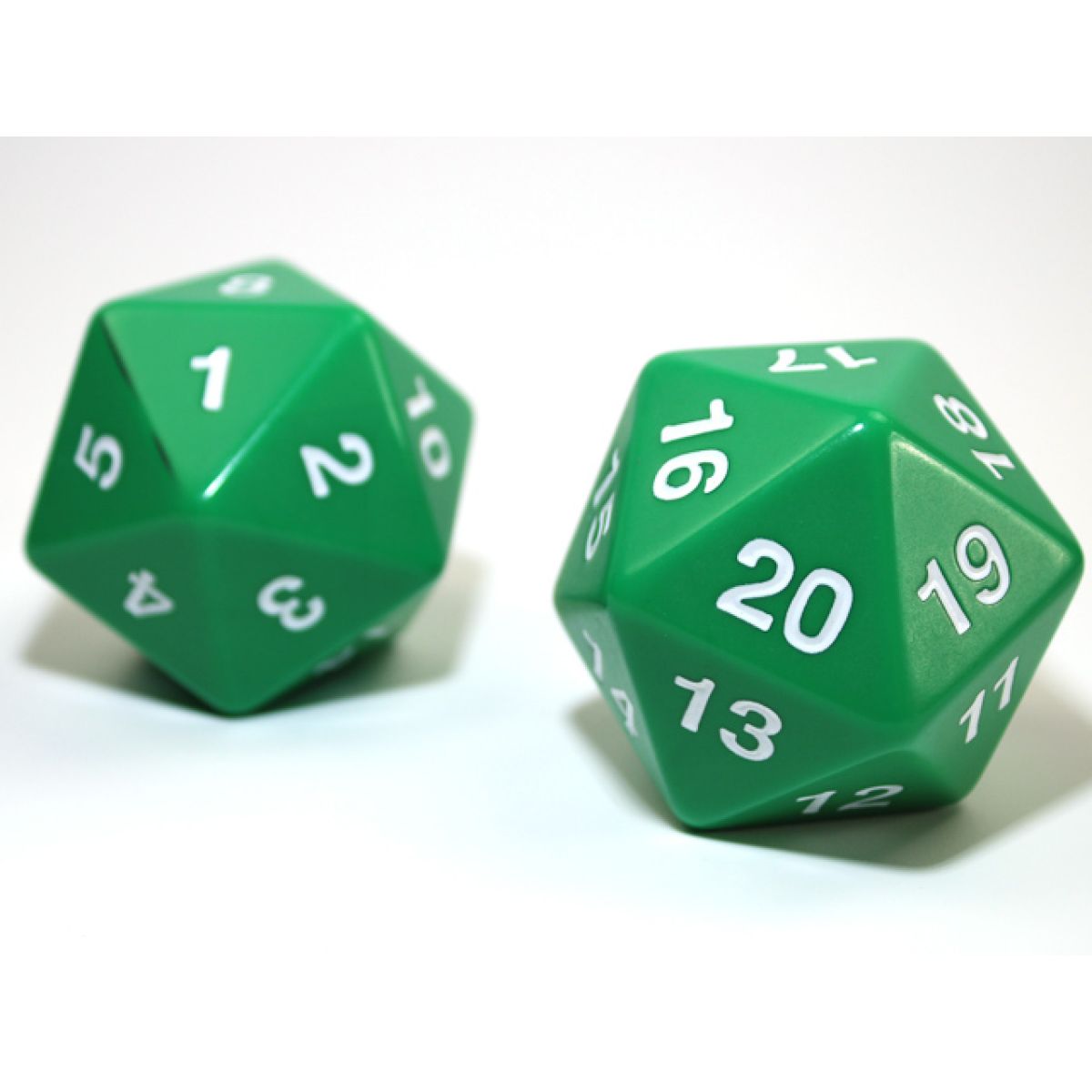 Chessex - CHX KOP12107 55mm Jumbo d20 Opaque Green/white countdown die (Preorder) - Good Games