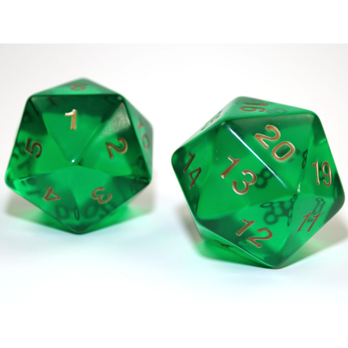 Chessex - CHX KOP18219 55mm Jumbo d20 Translucent Green w/gold (Preorder) - Good Games