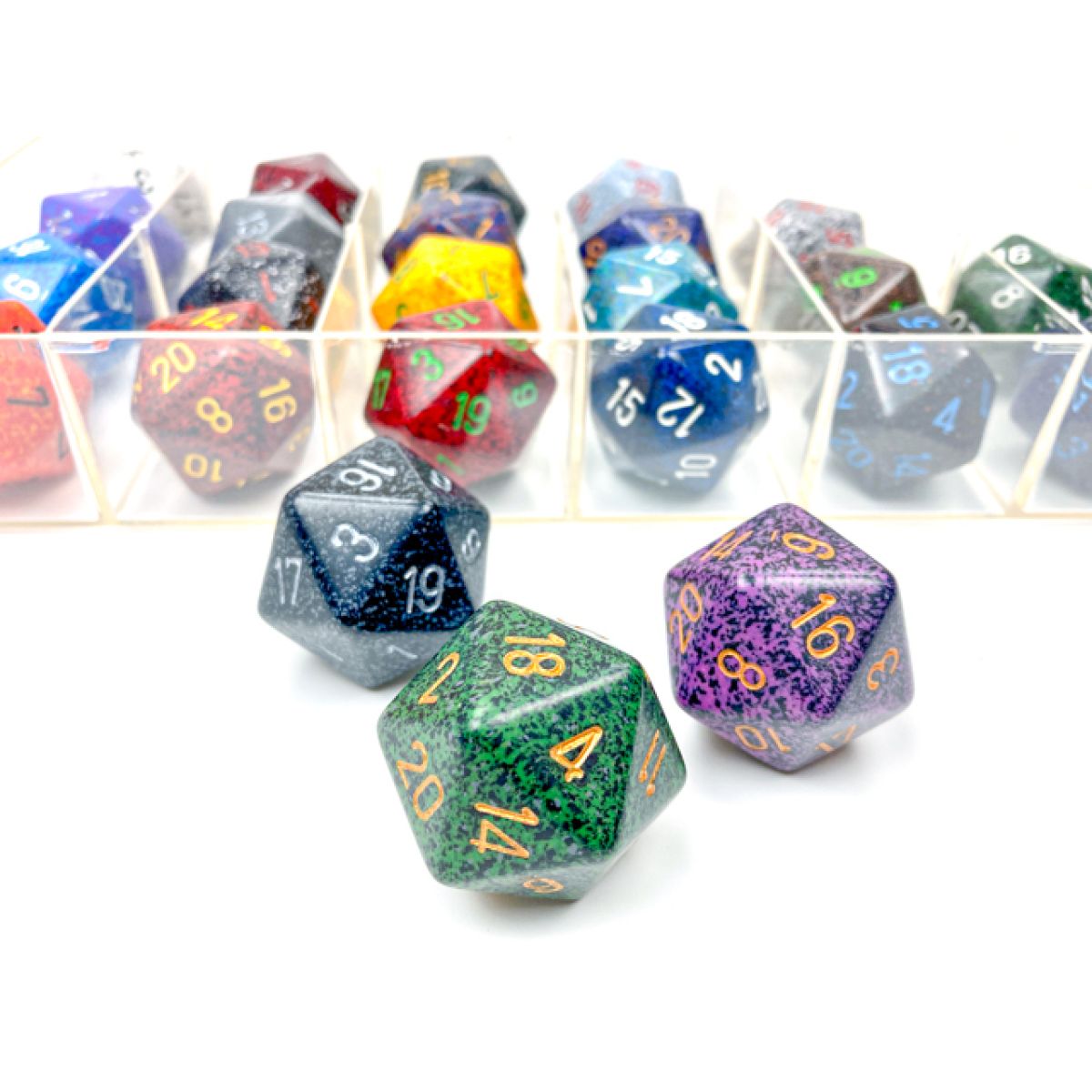 Chessex CHX 29956 Speckled 34mm d20s Loose Dice Sampler (24 dice) - Good Games