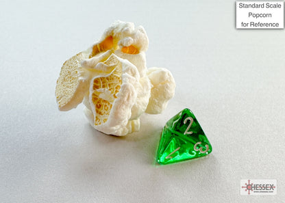 Chessex - Translucent Mini-Polyhedral Green/white 7-Die Set - Good Games